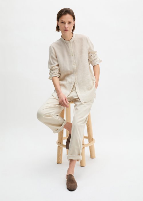 Regular crinkle blouse — Grey Silk