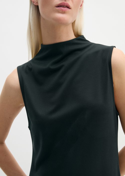 Jersey dress fitted — Black