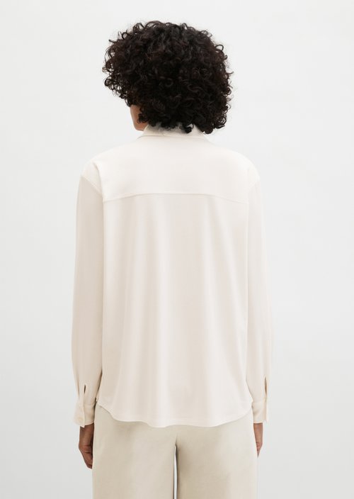 Jersey blouse loose — White Cotton