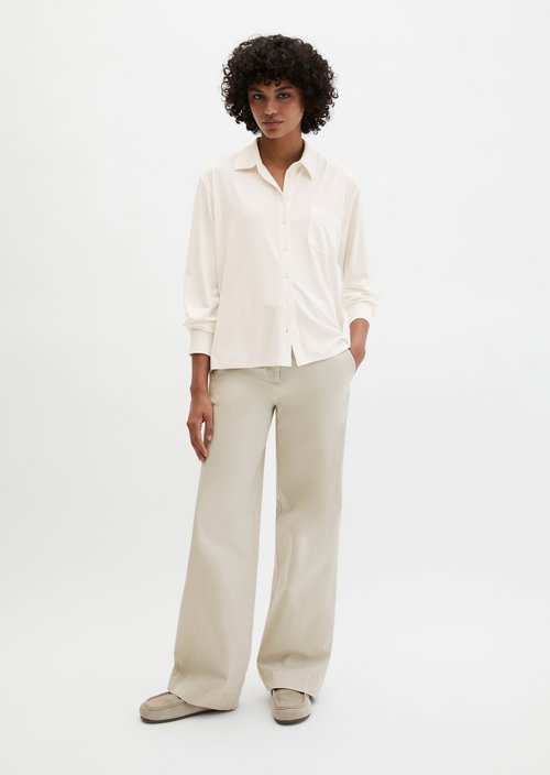 Jersey blouse loose — White Cotton