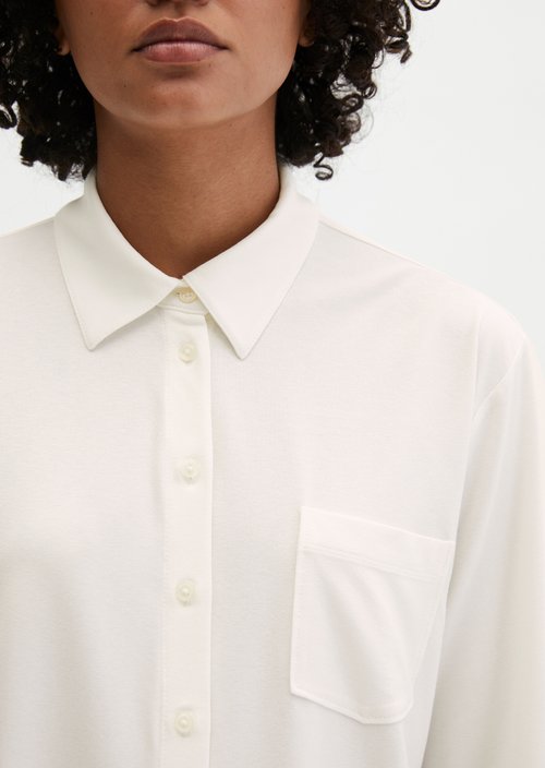 Jersey blouse loose — White Cotton