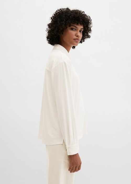 Jersey blouse loose — White Cotton