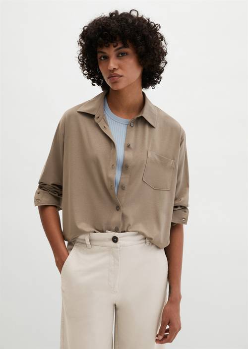 Blusa de jersey suelta Chalky Brown en vista frontal