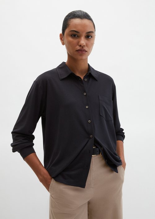 Jersey blouse loose — Deep Night Blue