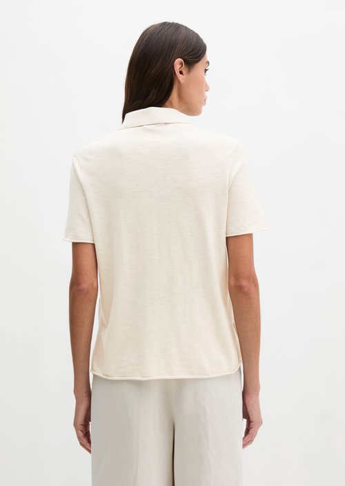 Regular short-sleeved polo cardigan — Grey Silk