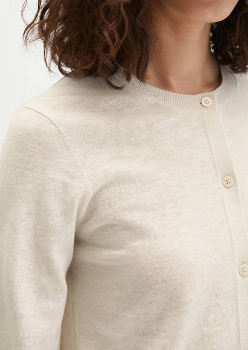 Cardigan slub regular Grey Silk in vista dettagliata