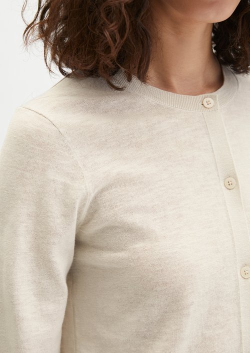 Slub-Cardigan regular — Grey Silk