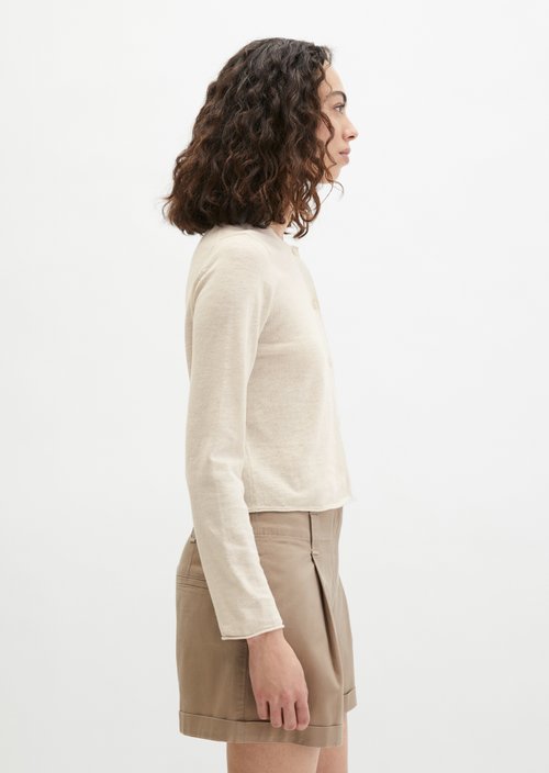 Slub-Cardigan regular — Grey Silk