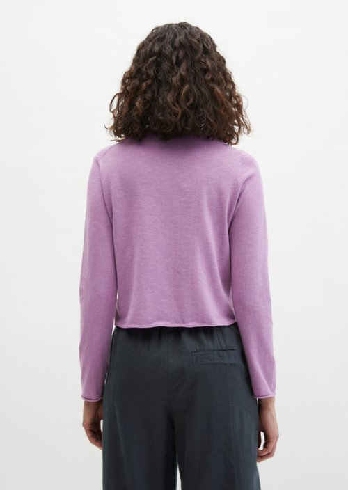 Slub-Cardigan regular — Warm Lilac