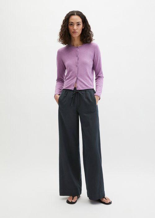 Slub-Cardigan regular — Warm Lilac