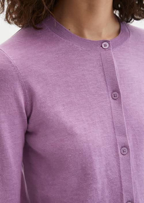 Cardigan slub regular Warm Lilac in vista dettagliata