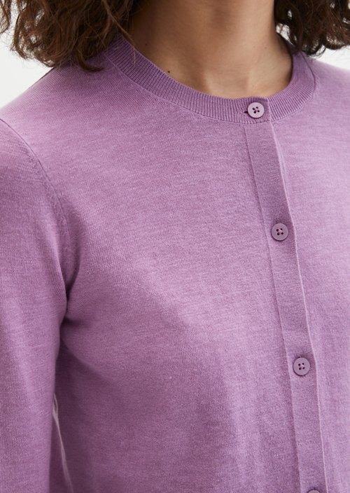 Slub-Cardigan regular — Warm Lilac