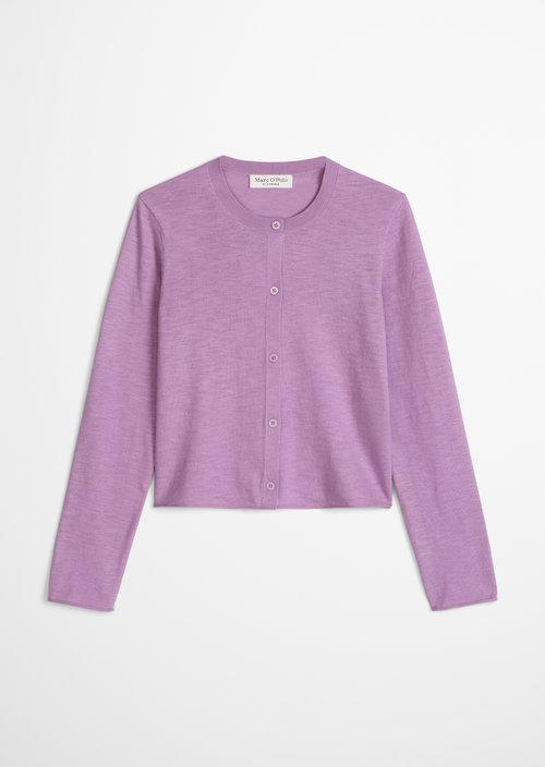 Slub-Cardigan regular — Warm Lilac