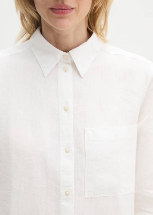 Leinen-Bluse regular White in Detailansicht