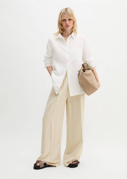 Leinen-Bluse regular White in Frontalansicht