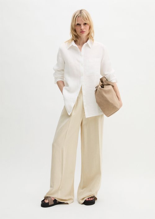 Linen blouse regular — White