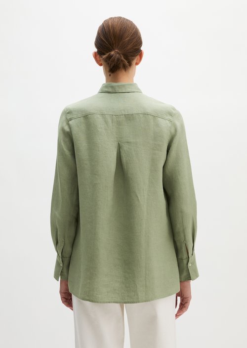 Linen blouse regular — Fresh Sage