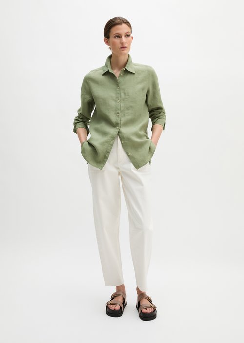Linen blouse regular — Fresh Sage