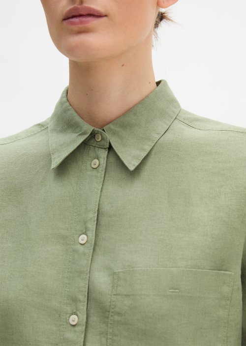 Linen blouse regular — Fresh Sage