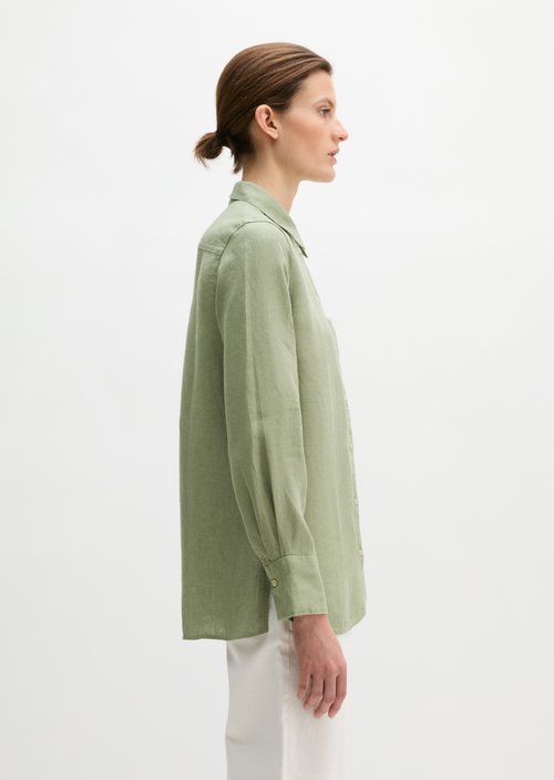 Linen blouse regular — Fresh Sage