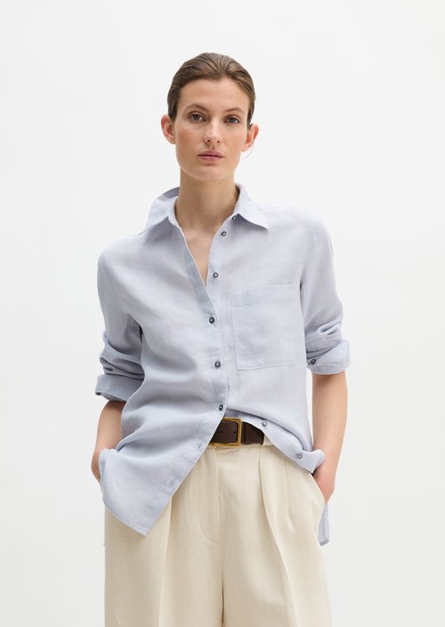 Linen blouse regular — Airy Blue