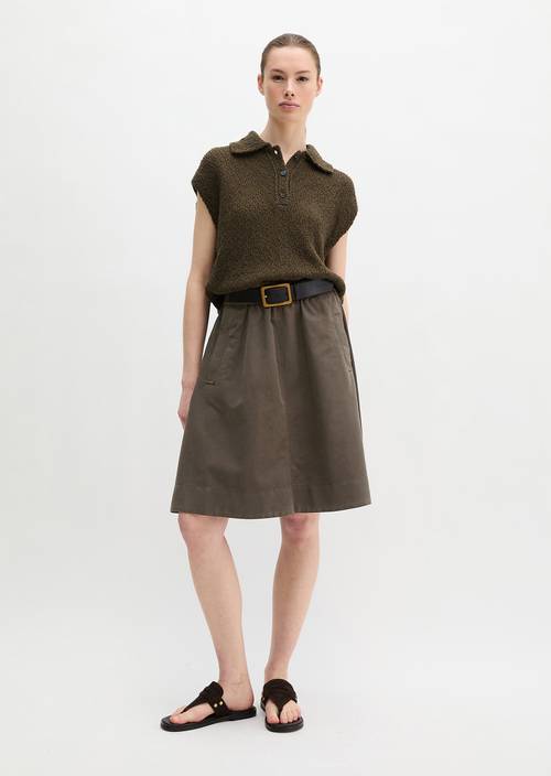 Flared skirt Burnt Coffee in front view