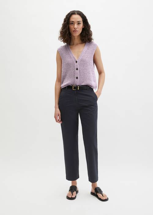 Chino Model Rimka tapered Deep Night Blue in Frontalansicht