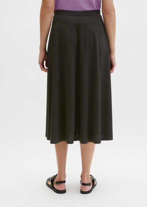 Flared jersey skirt — Black