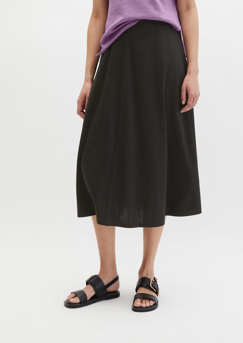 Flared jersey skirt — Black