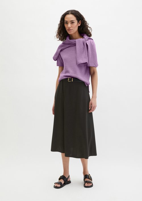 Flared jersey skirt — Black