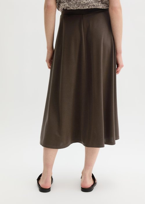 Flared jersey skirt — Burnt Coffee
