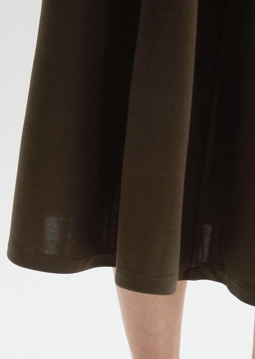 Flared jersey skirt — Burnt Coffee