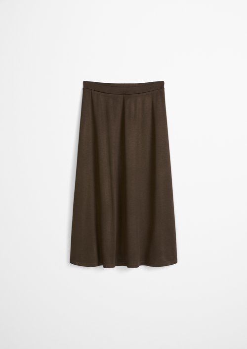 Flared jersey skirt — Burnt Coffee