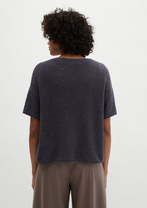 Short-sleeved oversize sweater — Blue Graphite