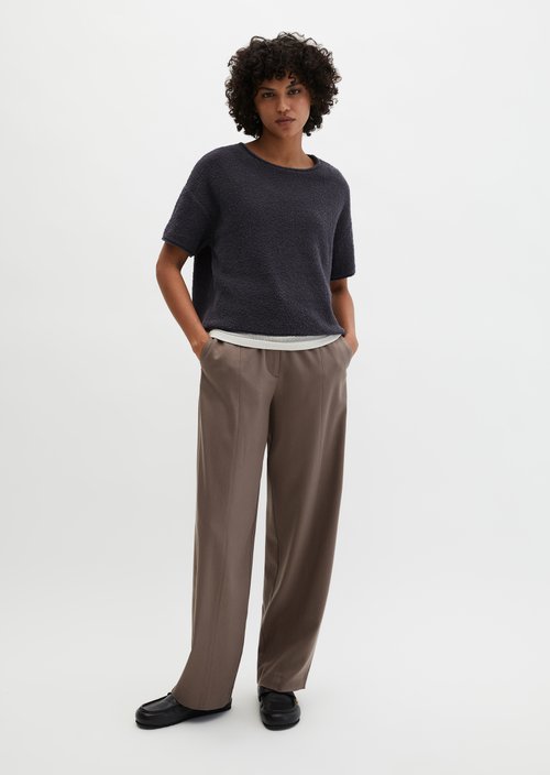 Short-sleeved oversize sweater — Blue Graphite