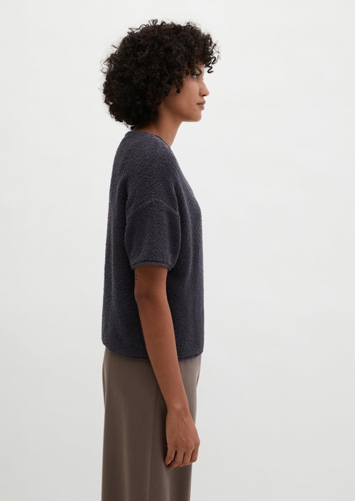 Short-sleeved oversize sweater — Blue Graphite