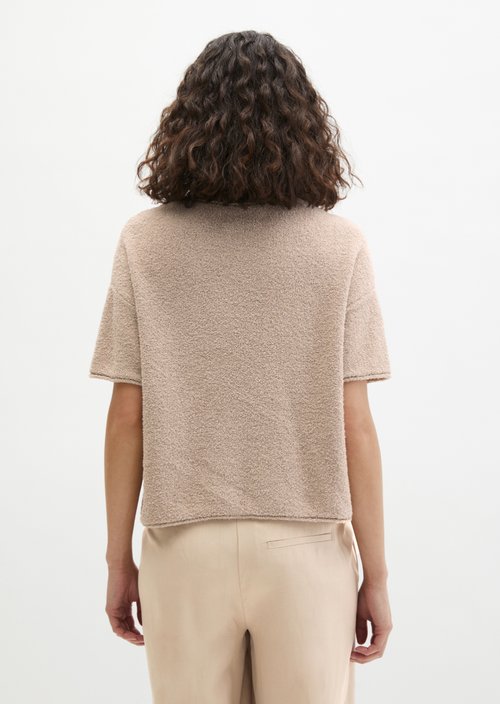 Short-sleeved oversize sweater — Linen Beige