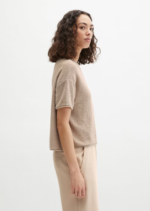 Short-sleeved oversize sweater — Linen Beige
