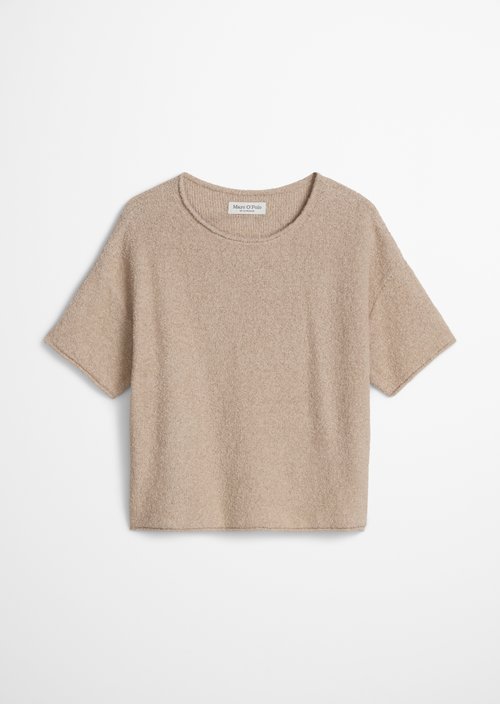 Short-sleeved oversize sweater — Linen Beige