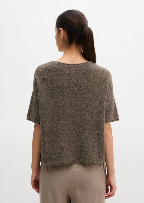 Short-sleeved oversize sweater — Chalky Brown