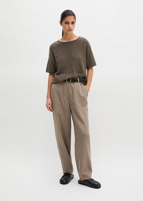 Short-sleeved oversize sweater — Chalky Brown