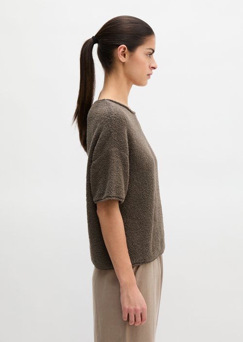 Short-sleeved oversize sweater — Chalky Brown