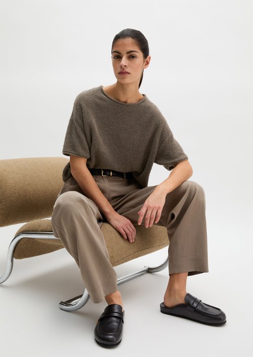 Short-sleeved oversize sweater — Chalky Brown