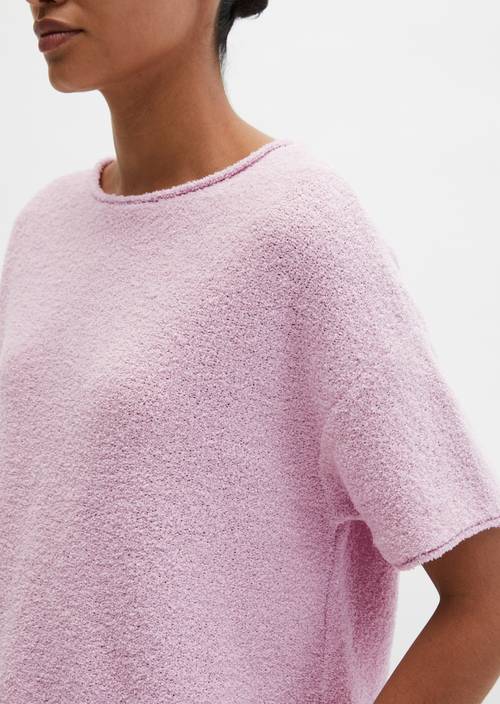 Kurzarm-Pullover oversize Dried Rose in Detailansicht