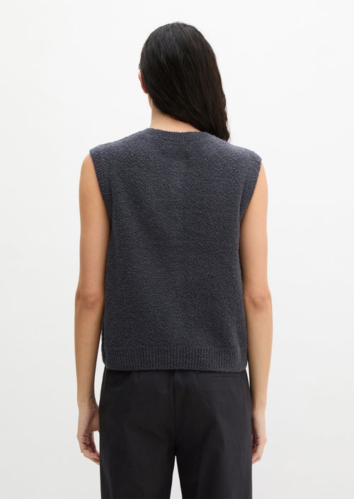 Sleeveless knitted vest regular — Blue Graphite