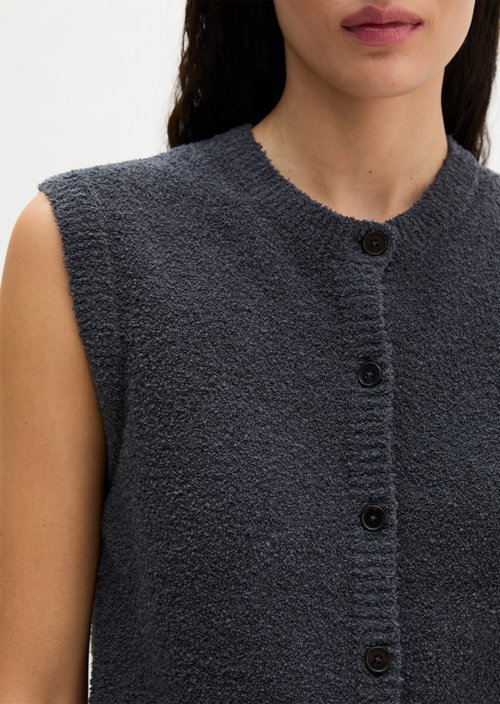 Sleeveless knitted vest regular — Blue Graphite