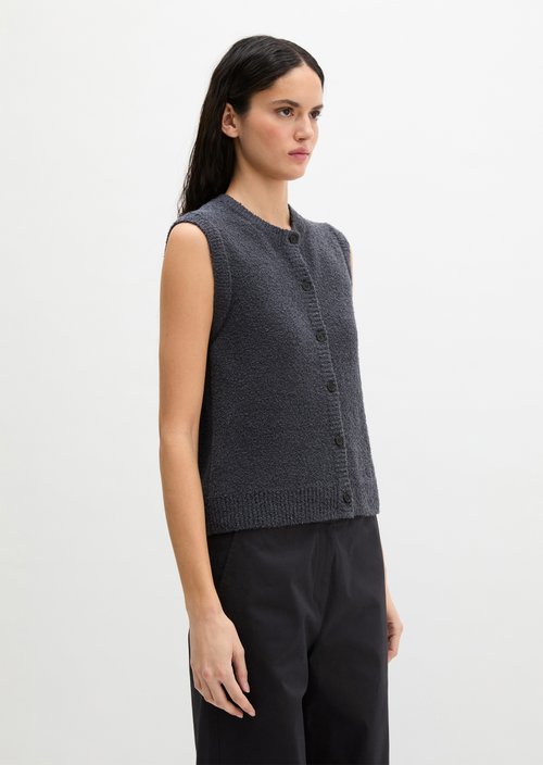 Sleeveless knitted vest regular — Blue Graphite