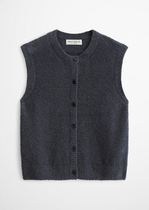 Sleeveless knitted vest regular — Blue Graphite
