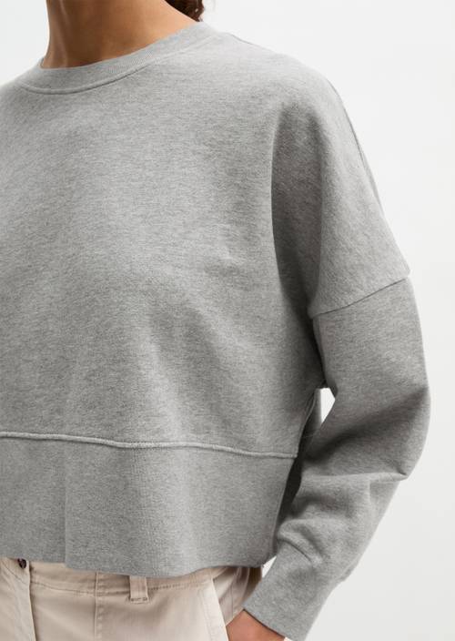 Relaxed sweatshirt Pure Grey Melange in detailaanzicht