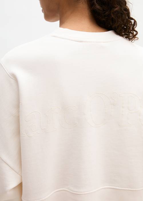 Sudadera relajada White Cotton en vista detallada